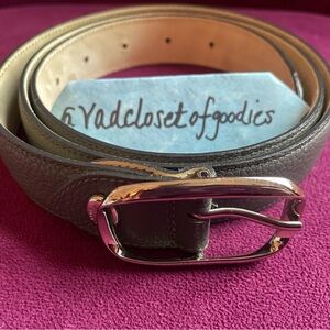 Longchamp Cowhide Leather Women’s Belt with Silver Buckle